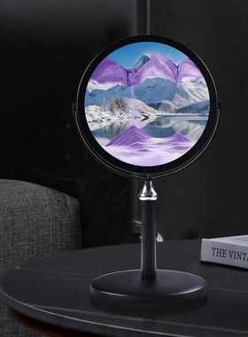 镜子流沙画摆件 乔迁新居礼客厅化妆镜 工艺装饰品 梳妆台流沙画