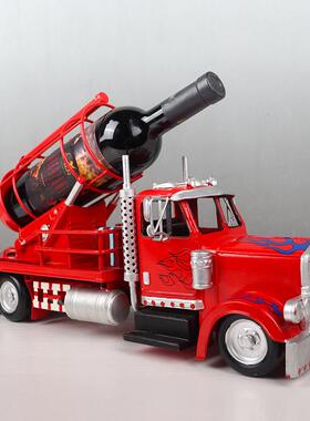 热卖爆款意设计铁皮卡车模型酒红酒架摆件创红网款餐厅吧装饰1284