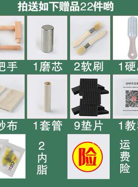 石磨家用石磨盘小石磨手工老石墨手推小型磨盘流水摆件家用磨豆浆