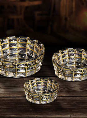 xxsp家居斗水晶玻璃批发 奢描金果盘北欧轻客厅果家用摆件创意