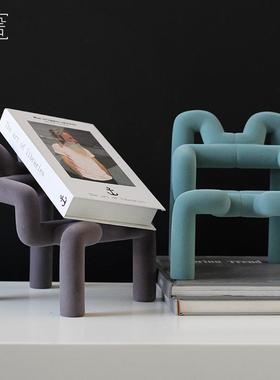 简约何绒面树脂创沙发桌面摆件几板-意部间售楼电视柜玄关工艺品