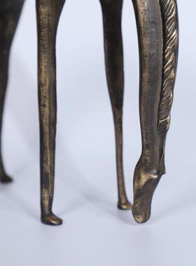 新中JYS式象马代简约黑色铸铁金属抽动物摆件样饰品现板房售楼处