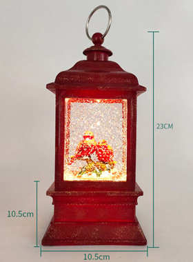 四方风灯红拍金双红鸟 风灯水灯家居结婚新婚送礼工艺品创意摆件