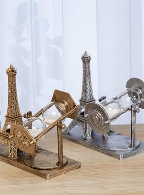 创意复古铁塔沙漏办公桌面装饰流沙摆件情侣学生毕业儿童生日礼品