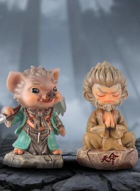 国风悟空盲盒高品质摆件公仔大圣摆件国潮玩西游周边树脂工艺品