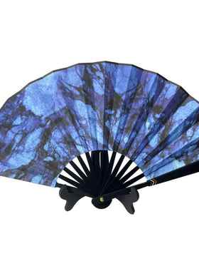 新款9寸合金扇子中国风绢布金属折扇精美流苏功夫舞蹈扇一件