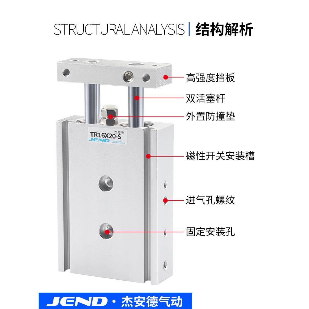 双轴双杆气缸TR6/10/16/20/25/32/32X10X20X30X40X50X75X100X200S,淘宝优惠券,粉丝福利购,淘宝优惠卷