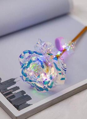 阳光捕手七彩炫光玫瑰花~变幻金箔星空玫瑰花浪漫永恒情侣七夕情