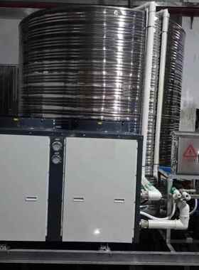 5匹匠奥空气能撬装热水一体机自带5吨不锈钢保温水箱方便即用即装