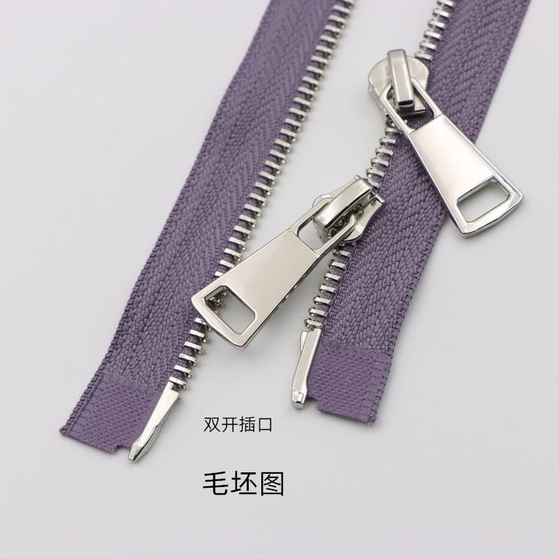 5号金属拉链羽绒服上下开双头双向铜牙拉锁棉服长款大衣辅料配件