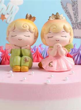 直销新款创意艾伦王子公主蛋糕装饰摆件汽车中控台跨境爆款节日礼