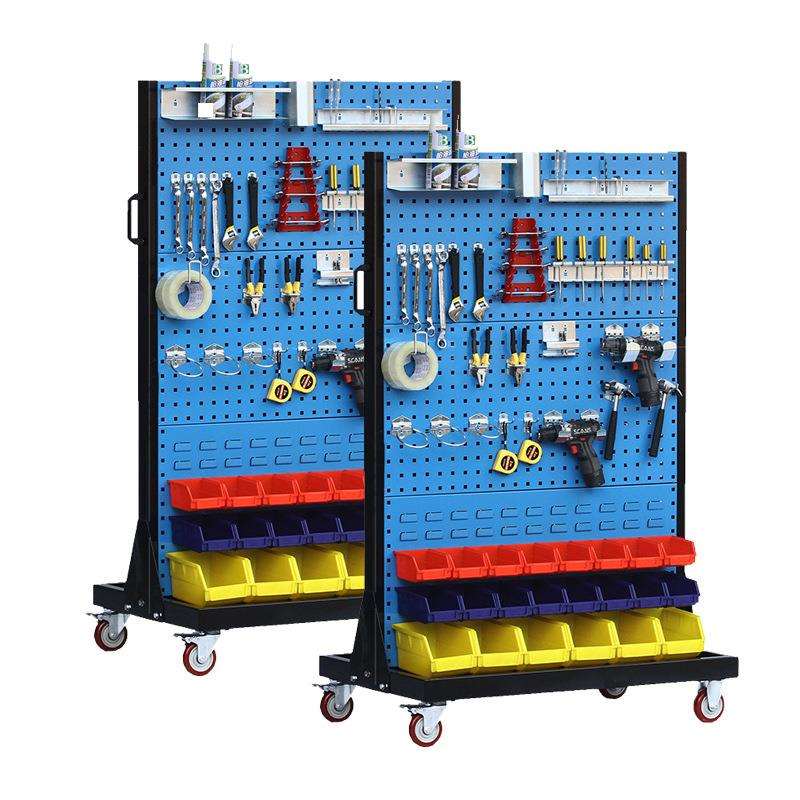 Hardware tool rack square hole mobile hanging plate rack workshop material rack hole plate storage screw box shelf storage