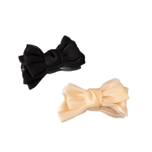 Bow hair bun clip, autumn and winter style hair accessory, p - 图3