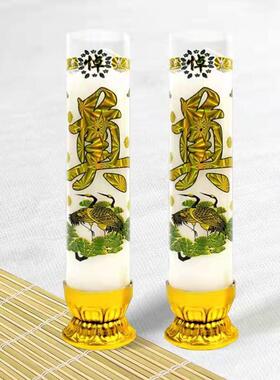 丧葬祭拜蜡烛白色奠字红色蜡烛莲花底座防风蜡烛斗烛对烛上坟烧纸