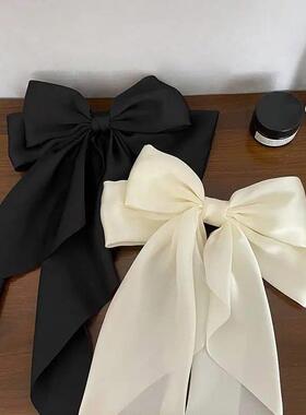 1/2pcs Bow Ribbon Hair Clip Fashion Simple Solid Satin Sprin