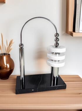 现代简约轻奢金属算珠拱形摆件抽象几何样板房售楼处桌面饰品摆件