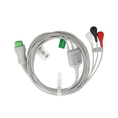 兼容 T5T8,IPM8,10,12,PM5000,6000监护仪三导扣式心电导联线 - 图3