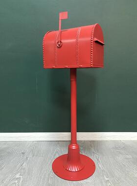 欧式古铁艺工信报箱手工庭院装饰BJ128实用复落摆件地业风摄影道