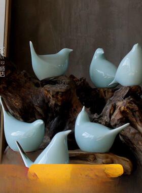 喜鹊 家居饰品现代简约创意酒柜电视柜客厅板房软装 陶瓷摆件