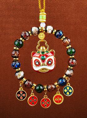 纯手工五路财神汽车内挂件藏式香灰琉璃平安纳福招财高档挂饰车饰