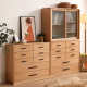 Full solid wood chest of cabinets simple modern wall storage cabinet beech wood Japanese style drawer cabinet TV cabinet end bed storage cabinet