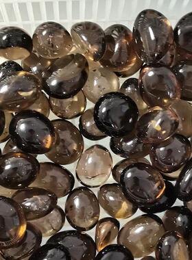 20~30毫米左右100克价天然茶晶滚石烟晶摆件