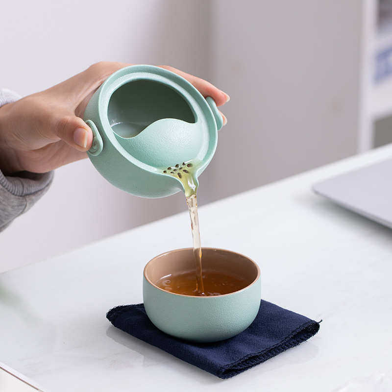 粗陶便携式旅行茶具小套装户外简约快客杯一壶一杯随身泡茶壶茶杯,淘宝优惠券,粉丝福利购,淘宝优惠卷