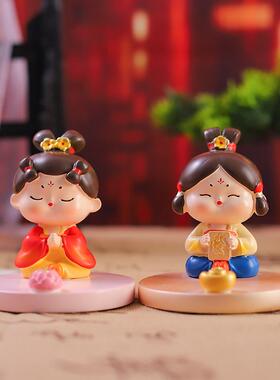 创意国潮古风唐仕女祈愿到运手机支架懒人神器桌面摆件