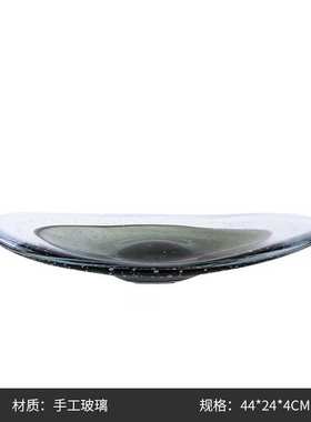 玻璃水果盘轻装装批发现代样板间桌面软大饰品家居合集果盘奢摆件