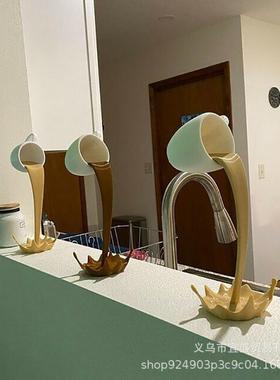 中高端悬浮马克杯流水咖啡杯家居树脂摆件摆件马克杯咖啡翻倒