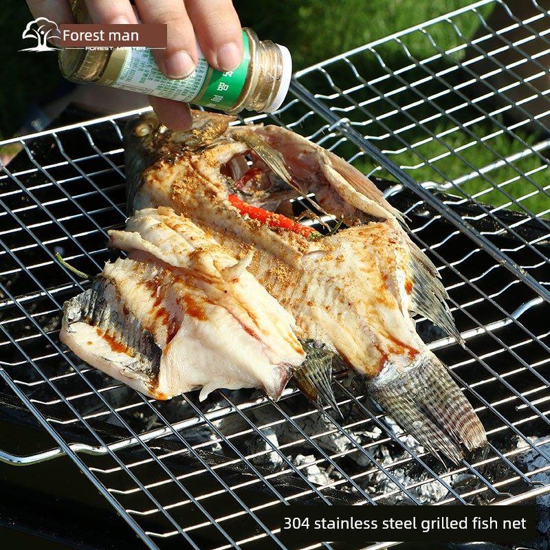 Forest barbecue equipment grilled fish clip stainless steel 304 barbecue plywood net grilled fish net special clip net