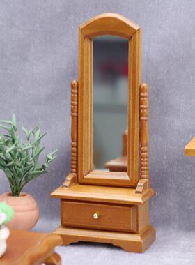 1:12娃娃屋dollhouse微缩场景摆件ob11场景摆件木质模型试衣镜