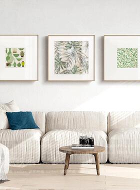 北欧客厅原木风装饰画小清新ins绿色植物挂画卧室餐厅高级感壁画