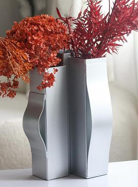 现代艺金属花瓶花解构花器摆桌LZB插件酒店样板房间术客厅餐软装