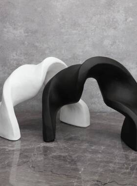 EOA代简约树脂飘带书房楼部样板装房卧室客厅家现居玄关软售饰品