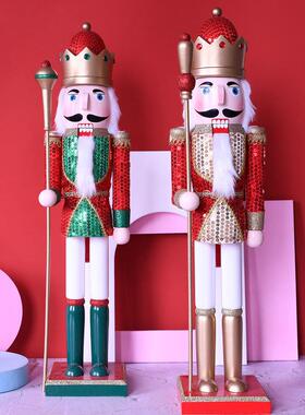 胡桃夹子士兵卡通耶诞节新年装饰轻奢商场店铺门口网红大摆件落地