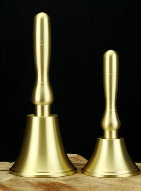 铜摇铃 铃铛 手摇木柄铃铛 桌面摆件 学校上课 家用 佛堂桌面摆件