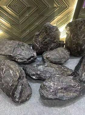 景观石头假石头仿真PU泡沫石头酒店园林工程景观石2.0黑山石