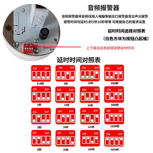 音频触发声光警报器电脑声音语音功放喇叭耳机讯号软体故障 3.5MM - 图1