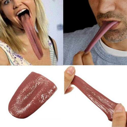 Halloween Harmless Realistic Fake Tongue Magic Trick Joke - 图0