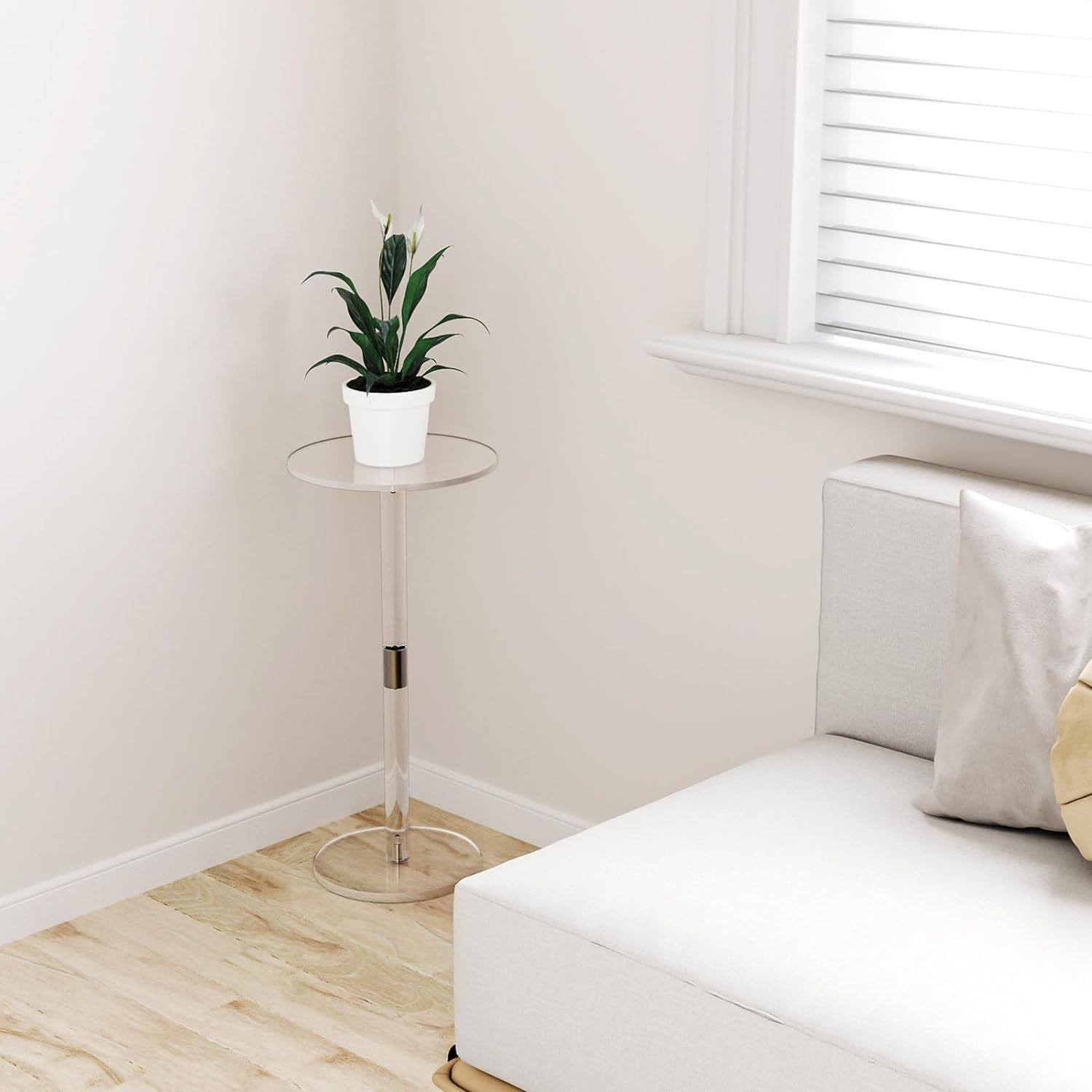 透明茶几亚克力边几北欧简约创意时尚角几现代小圆桌小空间饮料桌,淘宝优惠券,粉丝福利购,淘宝优惠卷