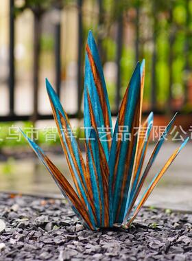 新品Tequilahomedecor龙舌兰铁艺工艺品植物庭院花园摆件