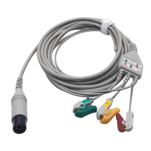 兼容理邦/迈瑞 PM9000/IPM10/8 通用6PIN 一体三导心电导联线tpu - 图2