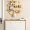 Customized solid wood hole board entry home storage rack love hole board decorative storage wall storage shelf porch hanging