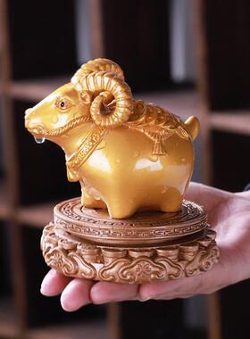 时来运转福羊变色茶宠摆件精品可养生肖羊茶玩茶道茶盘茶桌装饰品