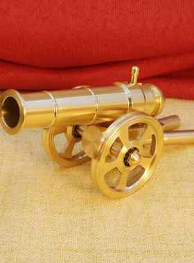 放鞭神器黄铜大炮摆件可放炮把玩模型迷你意大利炮家居办公室装饰