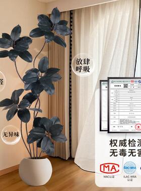 彷真绿色植物黑金刚橡皮树客厅大型盆栽落地摆件高端轻奢彷生假树