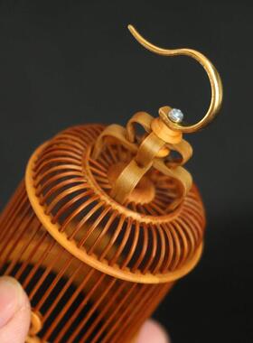 精品纯手工精工制作竹丝小虫笼竹林黄蛉笼子鸣虫具茶室小摆件鸟笼