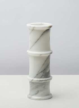 简约现代创意天然大理石竹节花瓶花器客厅茶几餐桌面家居饰品摆件