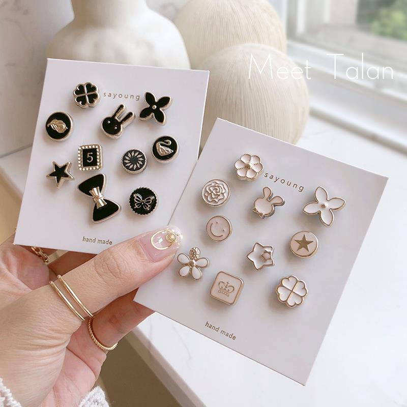 网红ins创意百搭领口别针固定衣服扣针韩国可爱防走光扣迷你胸针 - 图1